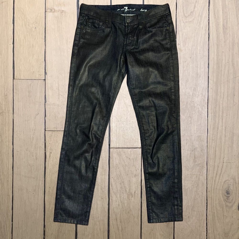 𝅺7 FOR ALL MANKIND SIZE 26 LUCY COATED SKINNY JEAN
